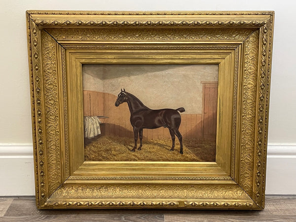 Victorian Equine Oil Painting Bay Hunter Horse By Albert Clark Snr 1821-1909 - Cheshire Antiques Consultant