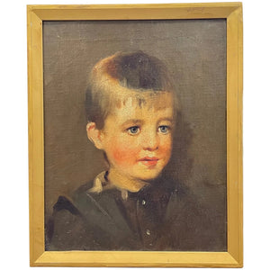 Victorian Oil Painting Portrait "Blue Eyes Blonde Boy Blue Eyes - Cheshire Antiques Consultant