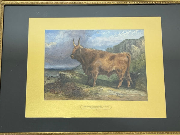 Victorian Scottish Highland Portrait Painting Of Cattle By Aster Richard Chilton Corbould - Cheshire Antiques Consultant