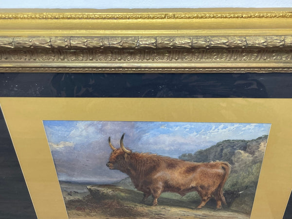 Victorian Scottish Highland Portrait Painting Of Cattle By Aster Richard Chilton Corbould - Cheshire Antiques Consultant