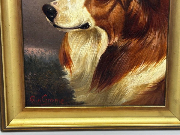 Victorian Scottish Rough Collie Dog In Moors Oil Painting By Colin Graeme Roe - Cheshire Antiques Consultant