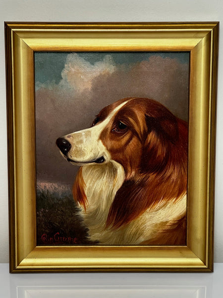 Victorian Scottish Rough Collie Dog In Moors Oil Painting By Colin Graeme Roe - Cheshire Antiques Consultant