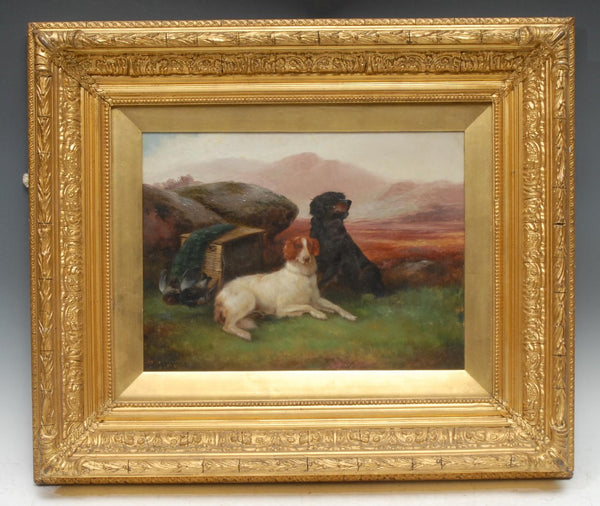 Victorian Sporting Oil Painting "Game Dogs" Signed Robert Cleminson (1864-1903) - Cheshire Antiques Consultant