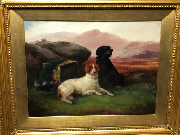 Victorian Sporting Oil Painting "Game Dogs" Signed Robert Cleminson (1864-1903) - Cheshire Antiques Consultant