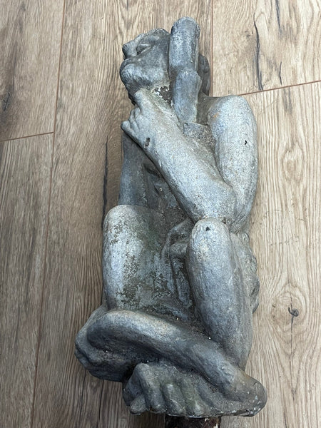 Victorian Thinking Monkey Garden Feature Lead Sculpture - Cheshire Antiques Consultant